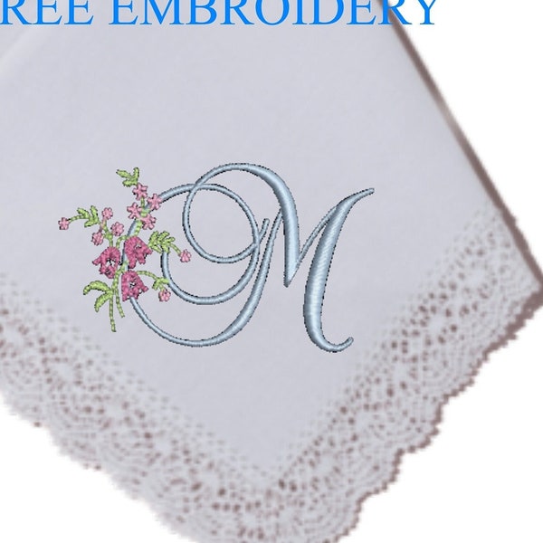 26 jolis fichiers de broderie en majuscules de l'alphabet floral à téléchargement immédiat pour monogramme serviette de table mariage mouchoir cadeau mariée format PES