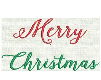 Merry Christmas Holiday Script Embroidery Font Designs (EXP Format)