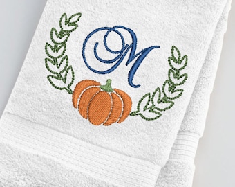 Pumpkin Monogram Frame Embroidery Design, Fall Autumn PES Format (Instant Download)
