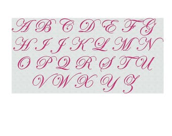 Script Monogram Alphabet Embroidery Font File  JEF Format