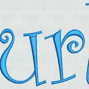 HUGE SALE! Instant Download Embroidery Machine Designs Curlz Fun Font Monogram Alphabet   1 2 3 inches  PES Format