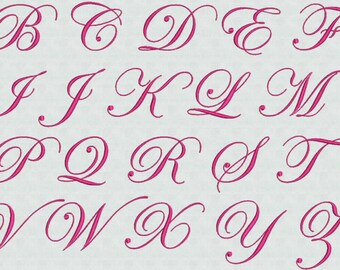 HUGE SALE! Instant Download Machine Embroidery Designs Script Fonts Monogram Alphabet Font Upper And Lower Case 52 Files PES Format