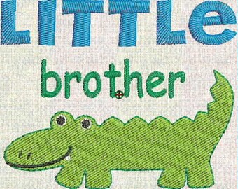 HUGE Sale Instant Download Machine Embroidery Fonts Designs Little Brother Alligator for shirt 2 sizes PES Format Exclusive