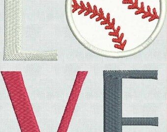 HUGE Sale Instant Download Machine Embroidery Fonts Designs LOVE Baseball Aplique Two Sizes Pes Format Exclusive Embroidered Sayings