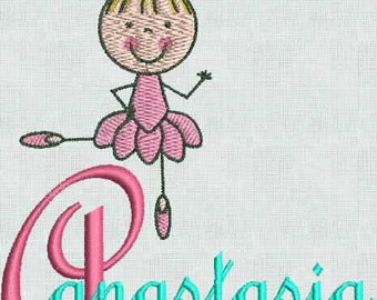 HUGE SALE! Instant Download Embroidery Machine Designs Ballerina Dance Ballet Upper Lower Fonts Alphabet PES Format