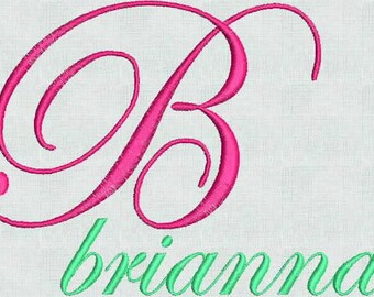 HUGE SALE! Download Machine Embroidery Designs Script Fonts Monogram Alphabet Font Upper And Lower Case 52 Files PES Format