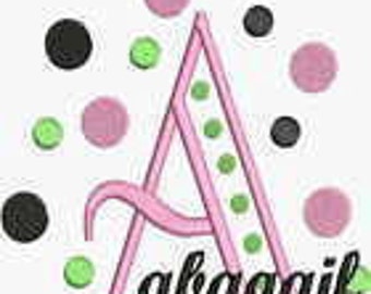 HUGE SALE! Instant Download Embroidery Machine Designs Fonts Alphabet Polka Dots PES Format
