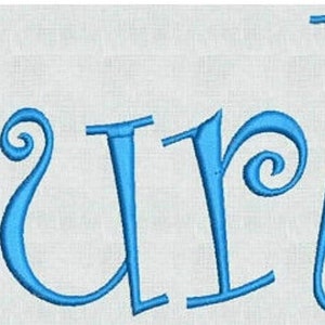HUGE SALE! Instant Download Embroidery Machine Designs Curlz Fun Font Monogram Alphabet   1 2 3 inches  PES Format