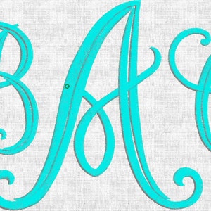 HUGE SALE! Instant Download Embroidery Machine Designs Font Monogram Alphabet Fancy Elegant Intertwined  2 sizes 52 Files ART Bernina