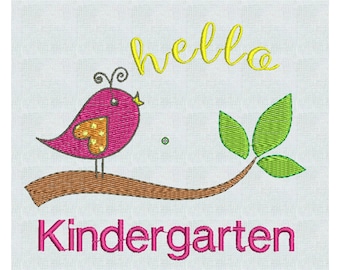 First Day Kindergarten Machine Embroidery Design PES Format Instant Download