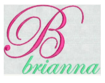 Script Monogram Alphabet Embroidery Design Font (PES Format) (Instant Download)