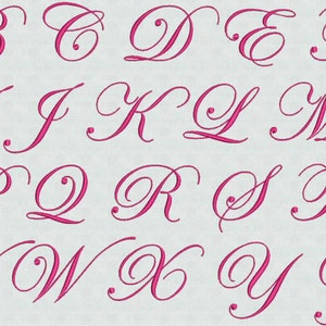 GROTE UITVERKOOP! Pes Instant Download machine borduurontwerpen Scriptlettertypen Monogram Alfabet Lettertype Hoofdletters en kleine letters 52 bestanden PES-indeling