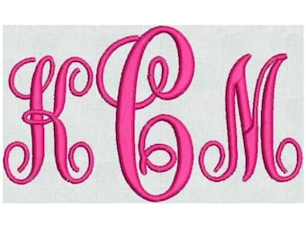 Fancy Intertwined Monogram Alphabet Machine Embroidery Font File  4 Sizes PES Format