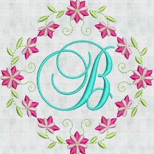 HUGE Sale Instant Download Embroidery Machine Designs Script Fancy Monogram Alphabet Floral Flower Frame 4 X 4  Pes Format