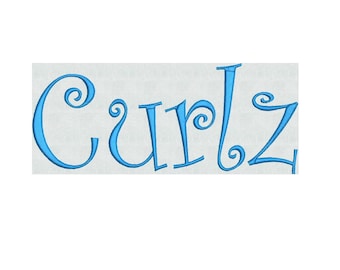Curlz Font Embroidery Machine Designs Monogram Alphabet 1, 2,3 Inch PES