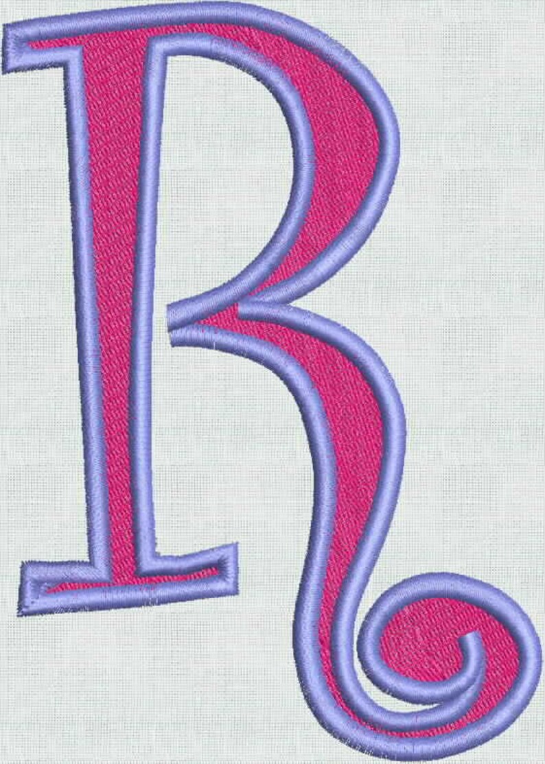 Curlz Fill Stitch Monogram Fonts Embroidery Designs (PES Format) - Etsy