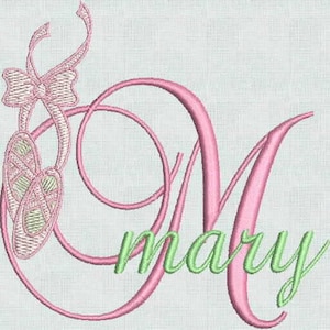 Pes INSTANT Download Ballet Slippers Ballerina Machine Embroidery Designs Christmas Gift Fancy Font Alphabet Monogram custom embroidery