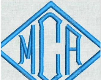 Diamond Monogram Embroidery Machine Fonts  Frames Small Designs PES Format