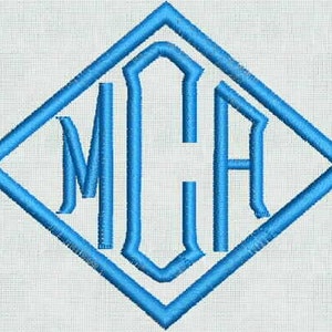 HUGE SALE! Instant Download Embroidery Machine Designs Diamond Monogram 82 Files Alphabet Shirt Pocket Small Monogram Frame PES Format