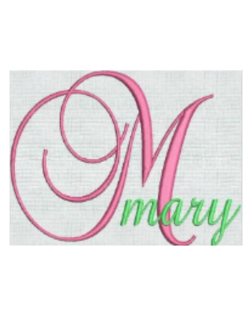 Machine Embroidery Designs Files Script Fonts Monogram Alphabet Font Upper And Lower Case PES image 1