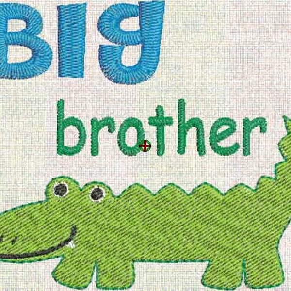 HUGE SALE! Instant Download Machine Embroidery Fonts Designs Big Brother Alligator for shirt 2 sizes PES Format Exclusive