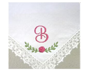 Floral Rose Alphabet Embroidery Files: Monogram PES Format (Instant Download)