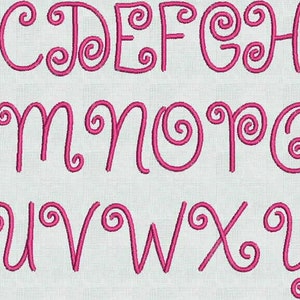 HUGE SALE! Instant Download Embroidery Machine Fonts Designs Curly Q Fun Font Alphabet Pes Format