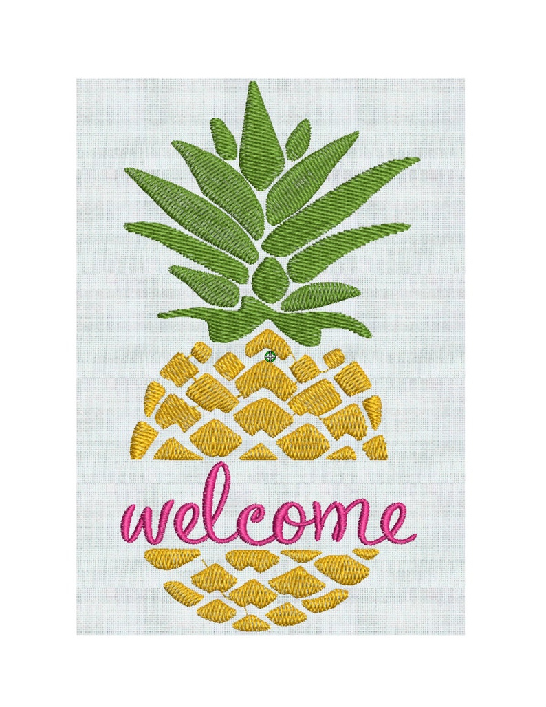 Pineapple Embroidery Design Instant Download Embroidery Etsy