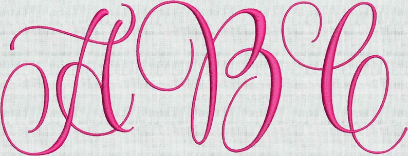 Fancy Script Monogram Machine Embroidery Font Designs PES Format Instant Download image 3