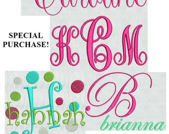 HUGE SALE! DST format only Instant Download Machine Embroidery Designs Script Fonts Monogram Alphabet Font Fancy Dots