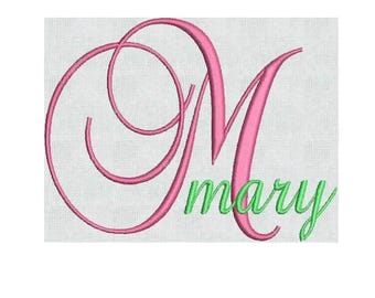 Machine Embroidery Fonts Designs Fancy Script Monogram Alphabet HUS Format