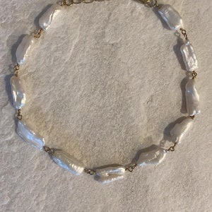 Baroque Pearl Choker: Dainty Gold Necklace