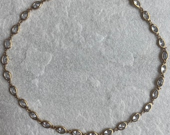 24k Gold Plated Cubic Zirconia Choker: Aurora Necklace