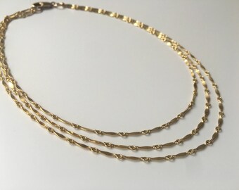 Elina Gold Fill Layered Choker Necklace
