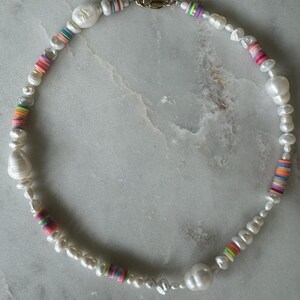 Beach Pearl Necklace, Freshwater Pearl Necklace, Handmade necklace, gift for her, gift, pearls, necklace, gifts