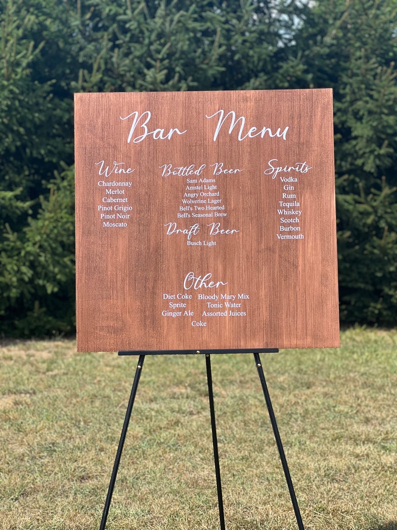 Rustic Bar Menu - Etsy