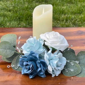 Soft Blue and White Floral Centerpieces