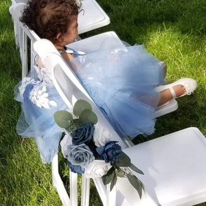 Dammiga blå skräddarsydda gångblommor – Blomsterdekorationer för bröllop, möhippa och babyshower, rustika eller bohemiska evenemangsdekorationer bild 5