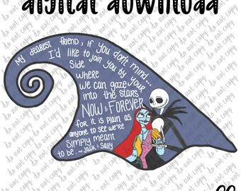Alptraum vor Weihnachten ~ Jack & Sally Sublimation als digitaler Download