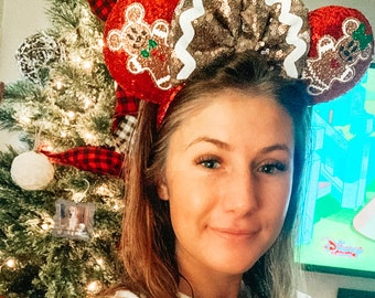 Gingerbread Mouse Ears | Mouse Headband | Sequin Ears | Disney Headband | Disney Parks | MVMCP