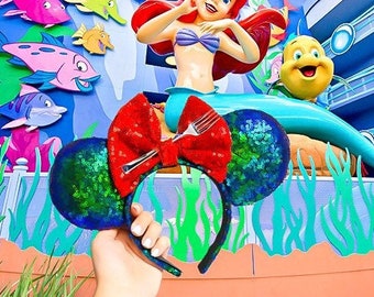 Little Mermaid Mouse Ears | Sequin Ears | Disney Headband | Disney Parks | Disney Princess | Ursula | Ariel