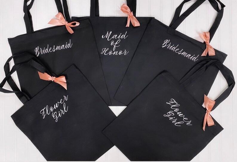 Disney Embroidery Bridal Wedding Embroidered Bridal Totes Disney Bride Party Bags Bridesmaid Gifts