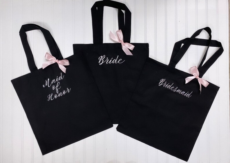 Disney Embroidery Bridal Wedding Embroidered Bridal Totes Disney Bride Party Bags Bridesmaid Gifts