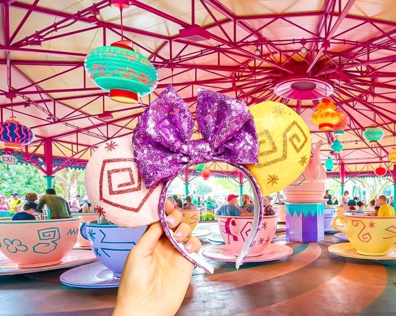 Mouse Ears Visor, Whimsical Magic Tea Party Costume Accessory Glow in the Dark M Ready to Ship-glow in the Dark Ghost Mouse Ear Visor  main image 4
