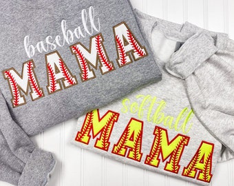 Baseball/Softball Mama Embroidered Sweatshirt