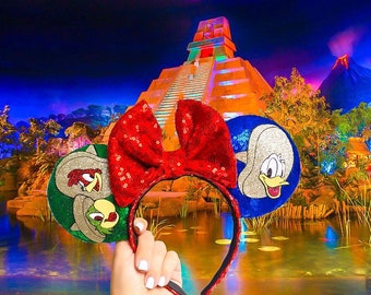 Three Caballeros Ears | Mouse Headband | Sequin Ears | Disney Headband | Disney Parks | Epcot | Mexico