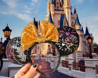 Happily Ever After Ears | Mouse Headband | Sequin Ears | Disney Headband | Disney Parks | Disney Fireworks | Disney Castle