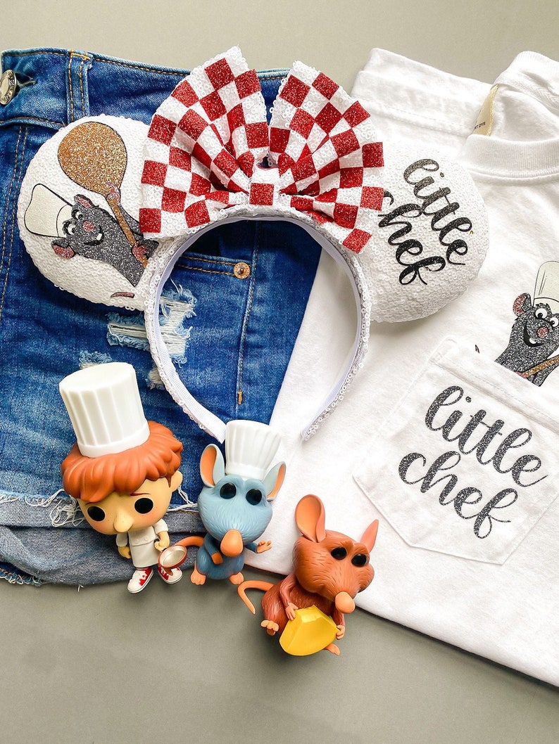 Little Chef Mouse Ears  Mouse Headband  Sequin Ears  Disney image 4