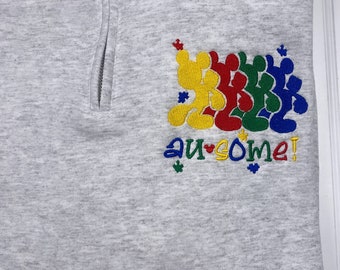 Autism Embroidered Quarter-Zip Sweatshirt