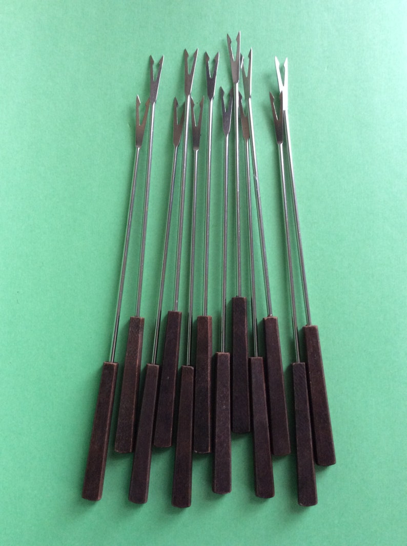Vintage long fondue forks